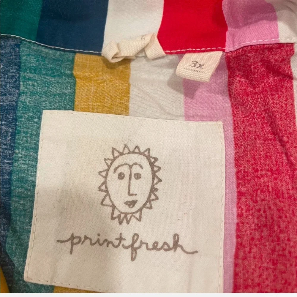 Printfresh Painted Stripes Pajama Shorts Set 3X - Picture 4 of 5